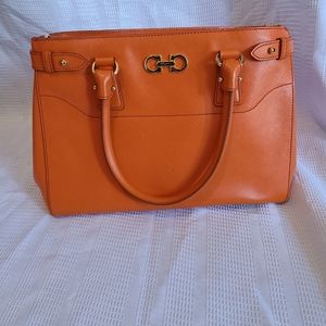 Salvatore Ferragamo bright orange leather bag